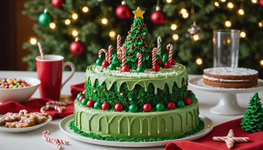 gateau forme sapin de noel