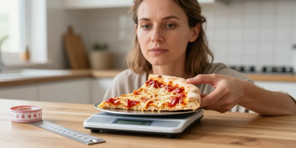 combien pèse une part de pizza